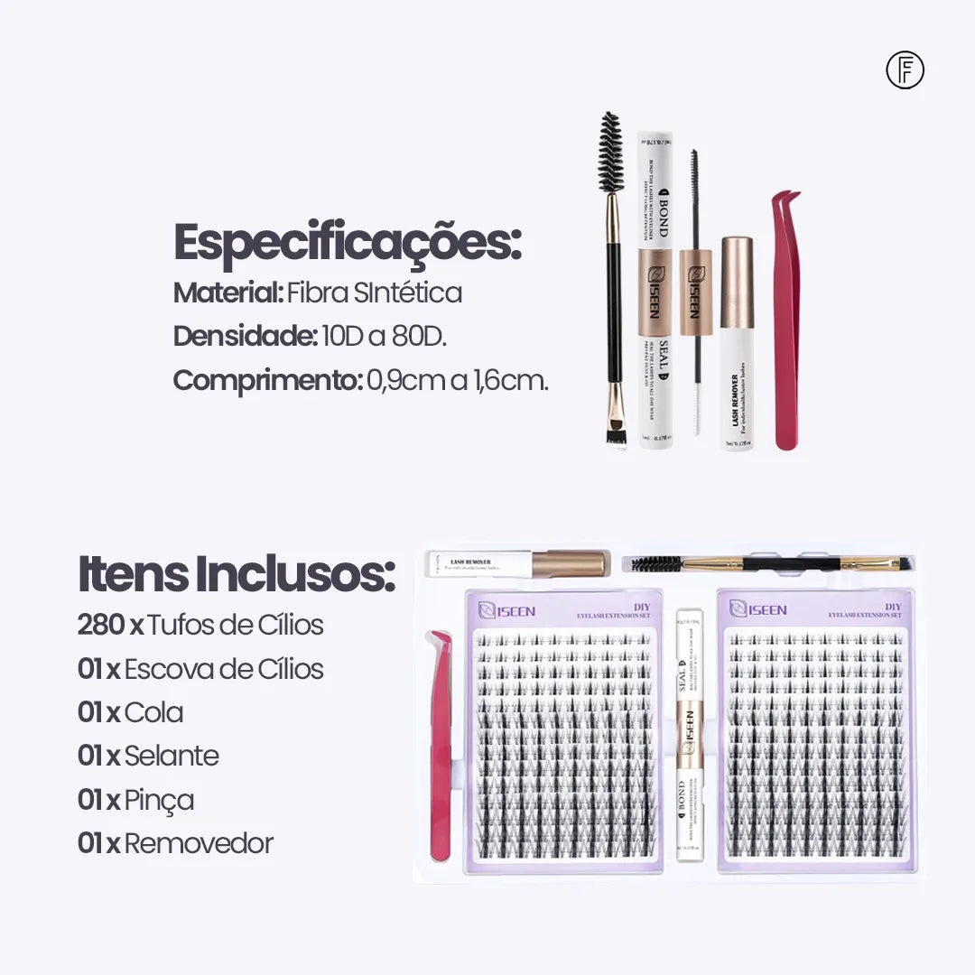 Kit de Extensão de Cílios - LadyUp™