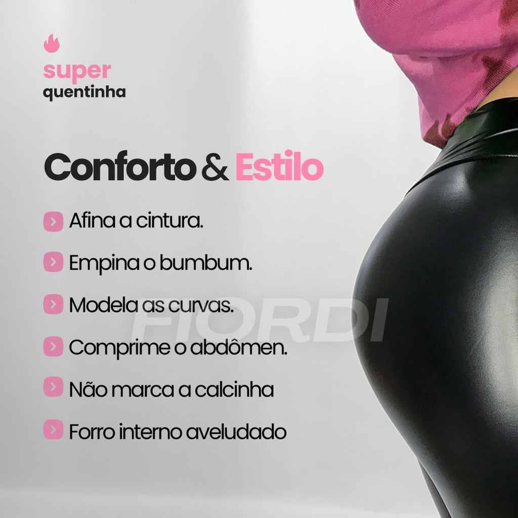 Calça de Couro Aveludada - HotLeg™ + Brinde Exclusivo